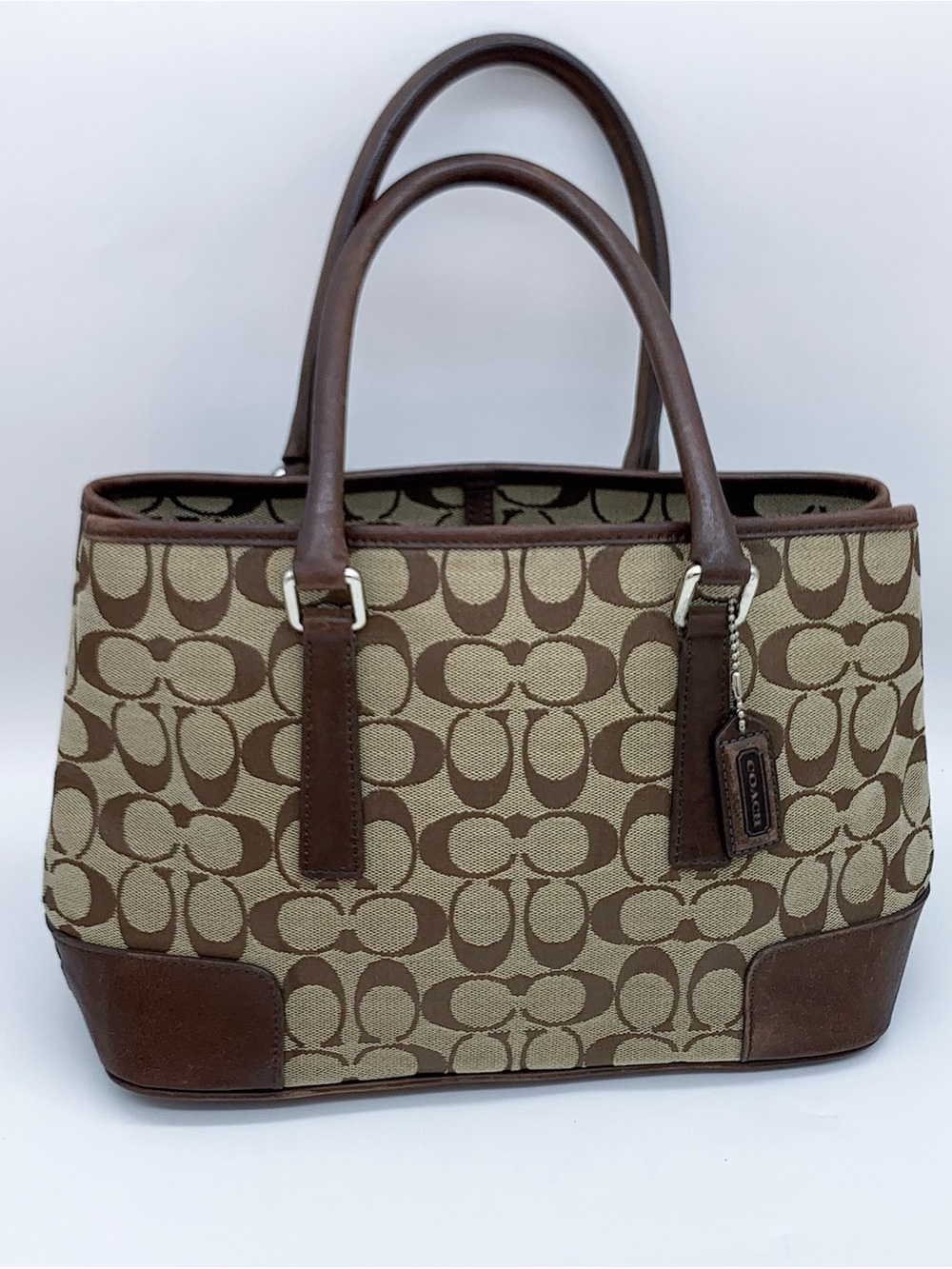 Coach Y2K Signature Canvas Tote in Tan and Brown